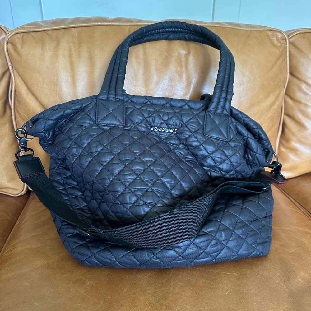 MZ Wallace Quilted black tote